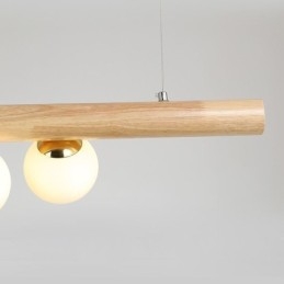 Luminária pendente Magic Bean com tiras de madeira