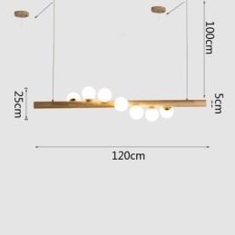Luminária pendente Magic Bean com tiras de madeira