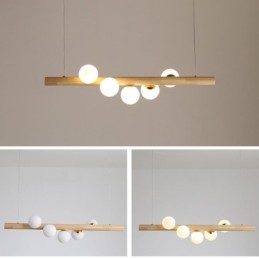Luminária pendente Magic Bean com tiras de madeira