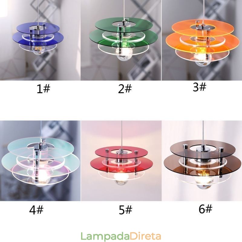 Luminária pendente nórdica pós-moderna decoração acrílica luz suspensa