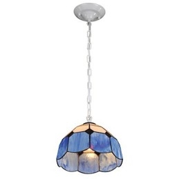 Lustre Mini Estilo Country Garage branco + azul Luzes de vidro