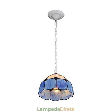 Lustre Mini Estilo Country Garage branco + azul Luzes de vidro Lustre Mini Estilo Country Garage branco + azul Luzes de vidro