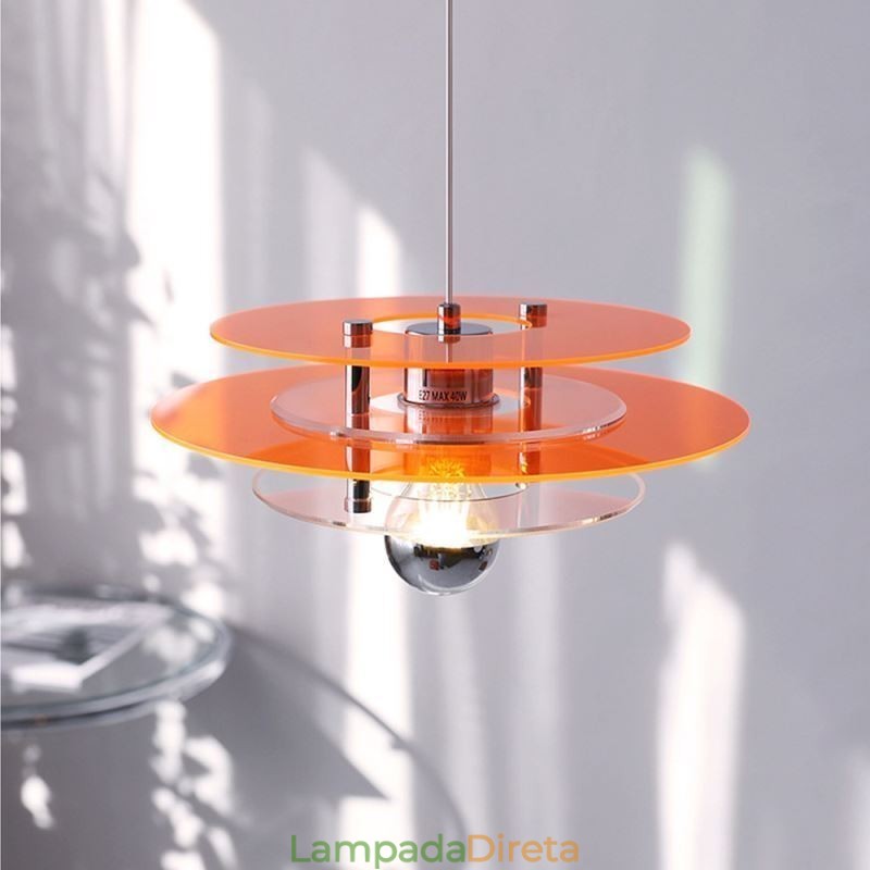Luminária pendente nórdica pós-moderna decoração acrílica luz suspensa
