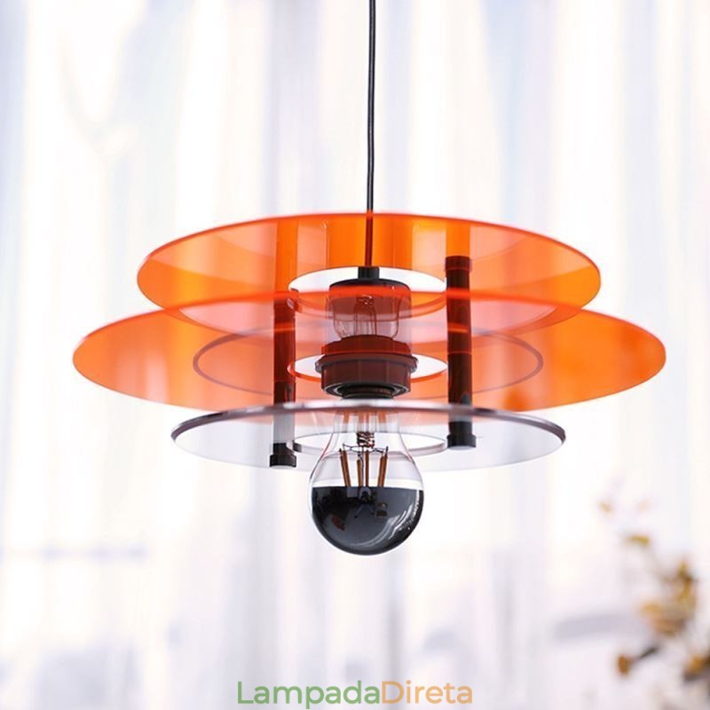 Luminária pendente nórdica pós-moderna decoração acrílica luz suspensa