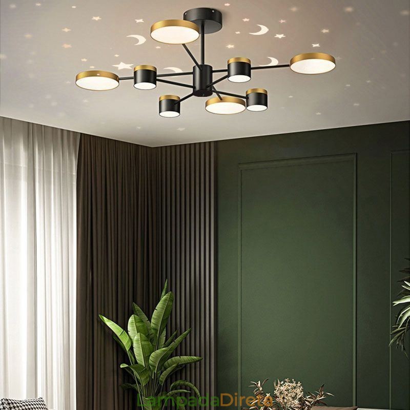 Lustre Estrela Projeção Pendente Luz