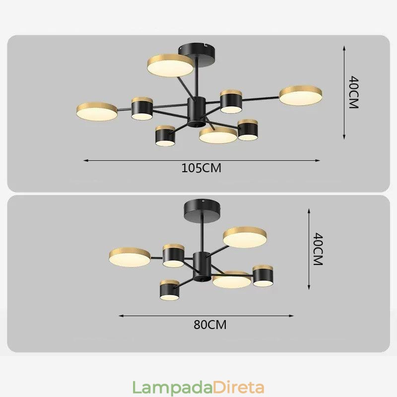 Lustre Estrela Projeção Pendente Luz