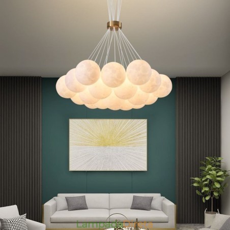 Lustre de bolhas lunares moderno com pingente de bolas impressas em 3D Lustre de bolhas lunares moderno com pingente de bolas impressas em 3D