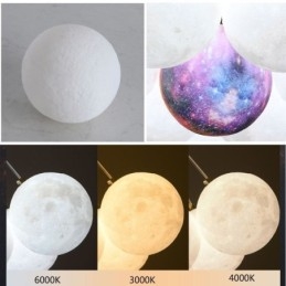 Lustre de bolhas lunares moderno com pingente de bolas impressas em 3D