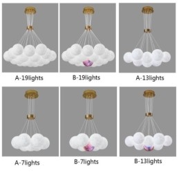 Lustre de bolhas lunares moderno com pingente de bolas impressas em 3D