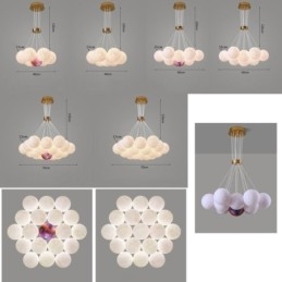 Lustre de bolhas lunares moderno com pingente de bolas impressas em 3D
