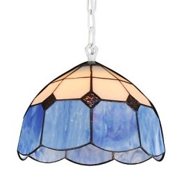 Lustre Mini Estilo Country Garage branco + azul Luzes de vidro