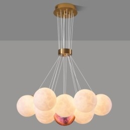 Lustre de bolhas lunares moderno com pingente de bolas impressas em 3D