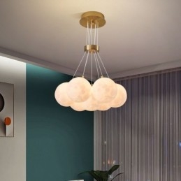 Lustre de bolhas lunares moderno com pingente de bolas impressas em 3D