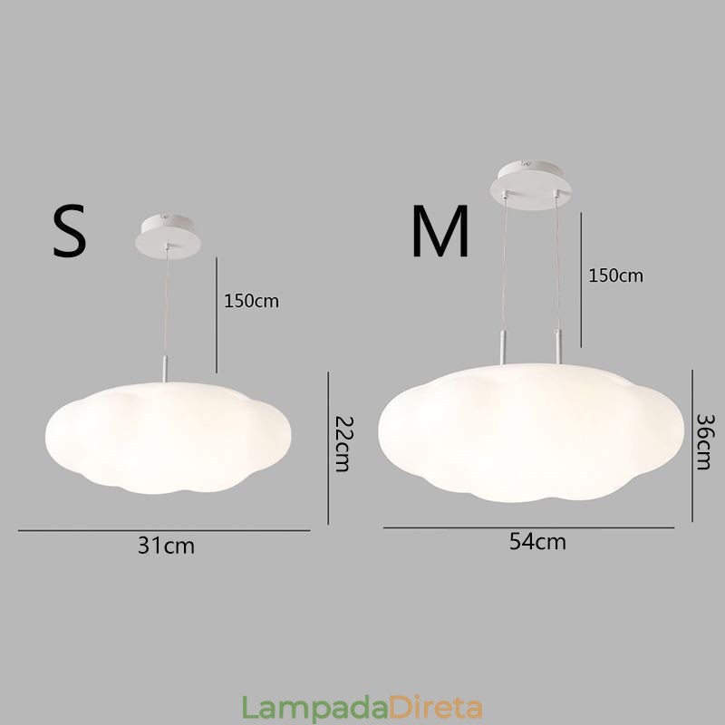 Luminária Pendente Criativa Luminária Pendente Nuvem Branca