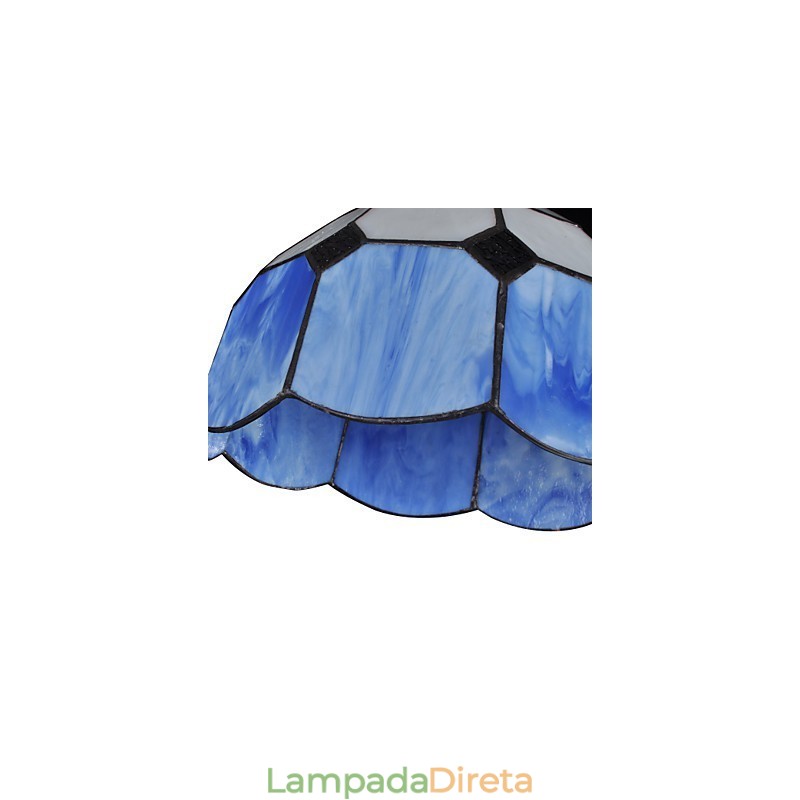 Lustre Mini Estilo Country Garage branco + azul Luzes de vidro