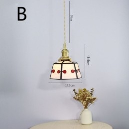 Luminária pendente de vidro colorida estilo japonês retrô decorativa de cabeceira