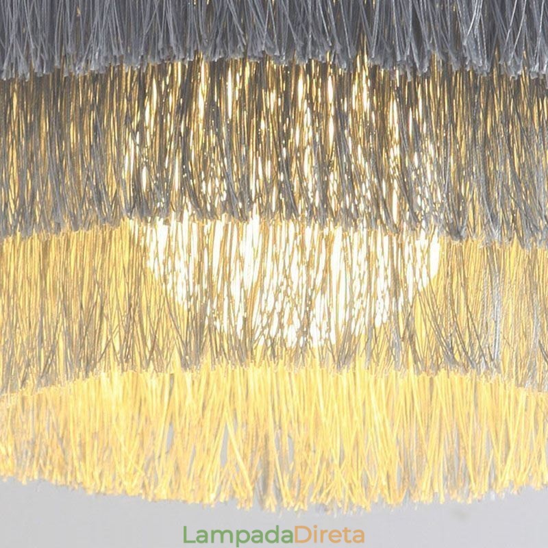 Luminária pendente decorativa nórdica, lustre romântico e quente com borla, luminária criativa suspensa