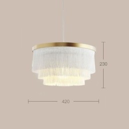 Luminária pendente decorativa nórdica, lustre romântico e quente com borla, luminária criativa suspensa