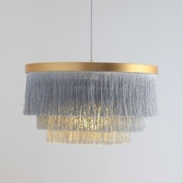 Luminária pendente decorativa nórdica, lustre romântico e quente com borla, luminária criativa suspensa