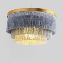 Luminária pendente decorativa nórdica, lustre romântico e quente com borla, luminária criativa suspensa