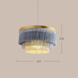 Luminária pendente decorativa nórdica, lustre romântico e quente com borla, luminária criativa suspensa