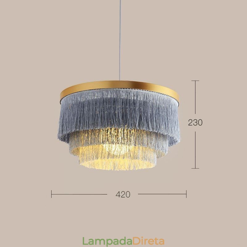 Luminária pendente decorativa nórdica, lustre romântico e quente com borla, luminária criativa suspensa