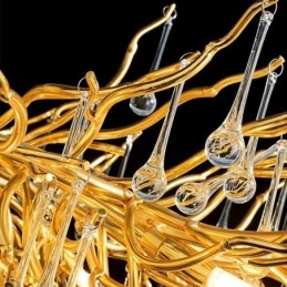 Lustre de cristal de luxo dourado moderno teto pendurado lâmpada jantar