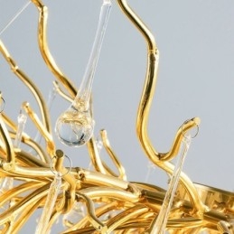 Lustre de cristal de luxo dourado moderno teto pendurado lâmpada jantar