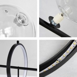 Lustre moderno com pingente de bolha de vidro e lâmpadas G9