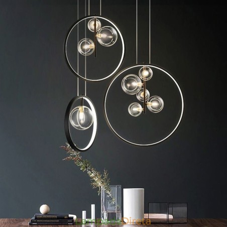 Lustre nórdico de vidro com bolhas em formato de círculo, luminária moderna para sala de estar Lustre nórdico de vidro com bolhas em formato de círculo, luminária moderna para sala de estar