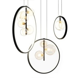Lustre nórdico de vidro com bolhas em formato de círculo, luminária moderna para sala de estar