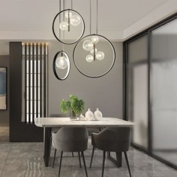 Lustre nórdico de vidro com bolhas em formato de círculo, luminária moderna para sala de estar