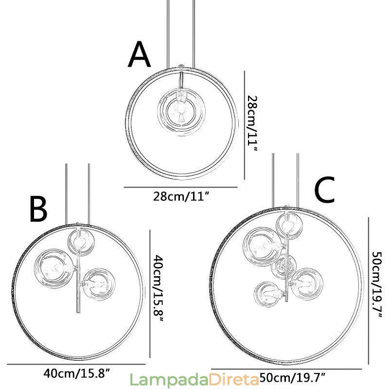 Lustre nórdico de vidro com bolhas em formato de círculo, luminária moderna para sala de estar