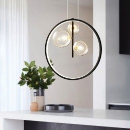 Lustre nórdico de vidro com bolhas em formato de círculo, luminária moderna para sala de estar