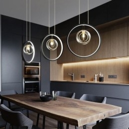 Lustre nórdico de vidro com bolhas em formato de círculo, luminária moderna para sala de estar