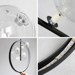 Lustre nórdico de vidro com bolhas em formato de círculo, luminária moderna para sala de estar