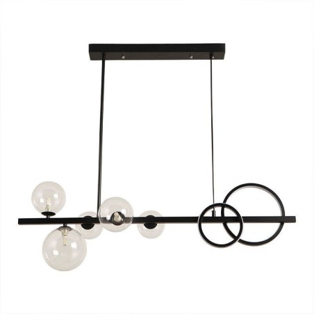 Moderno Vidro Bolha Pendente Luz Preto Longo Suporte Lâmpadas Moderno Vidro Bolha Pendente Luz Preto Longo Suporte Lâmpadas