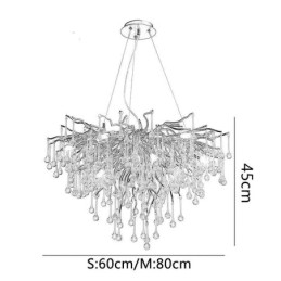 Lustre de cristal nórdico flor redonda abajur luxo dourado pingente luz