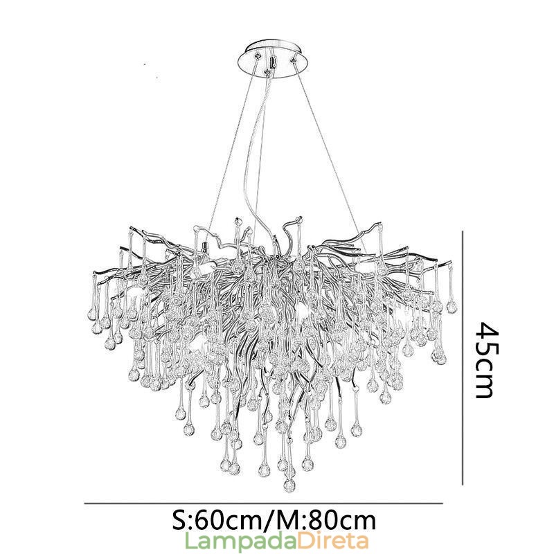 Lustre de cristal nórdico flor redonda abajur luxo dourado pingente luz