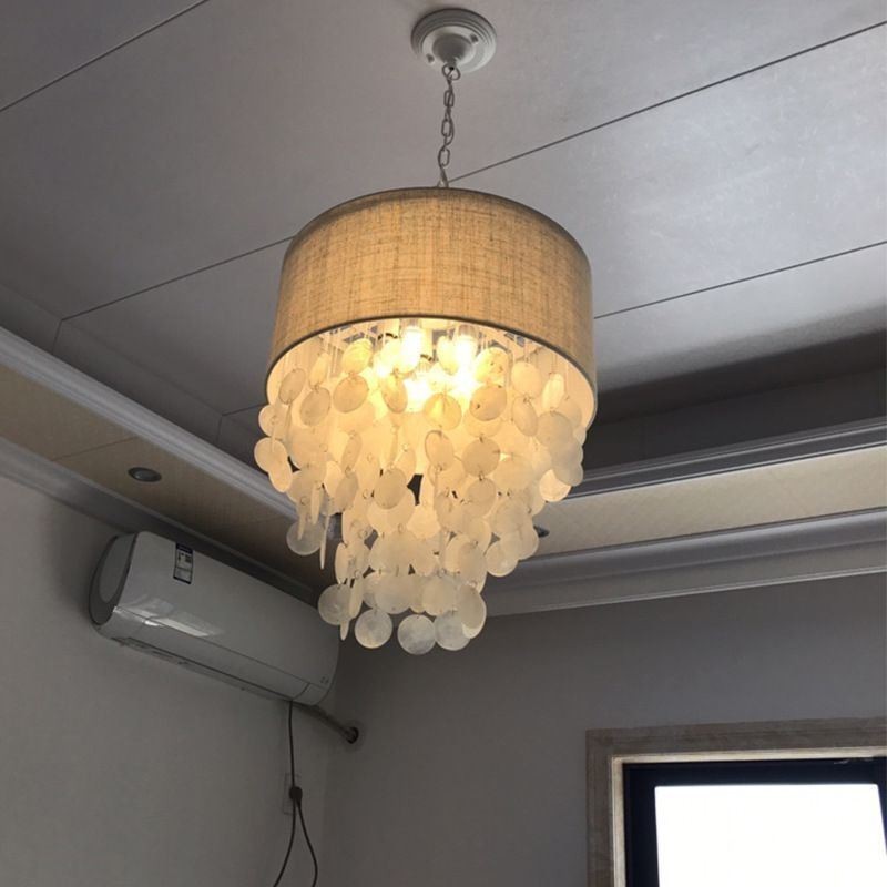 Luminária pendente contemporânea Jellyfish Shells Lighting com abajur cilíndrico
