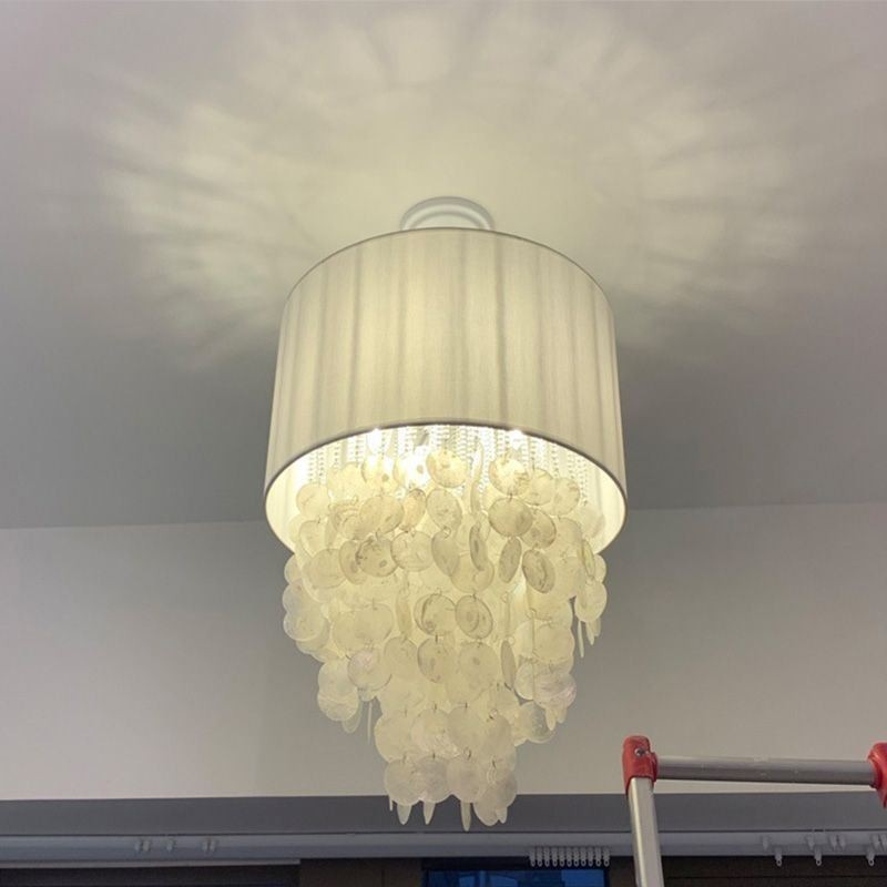 Luminária pendente contemporânea Jellyfish Shells Lighting com abajur cilíndrico