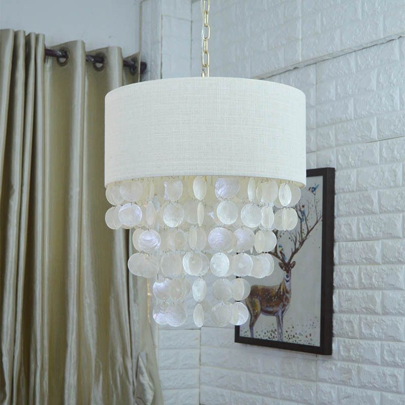 Luminária pendente contemporânea Jellyfish Shells Lighting com abajur cilíndrico