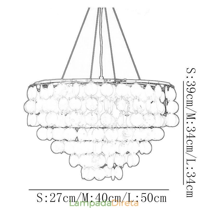 Capiz Shell Pendant Light Natural Pendurado Redondo Camadas Lustre