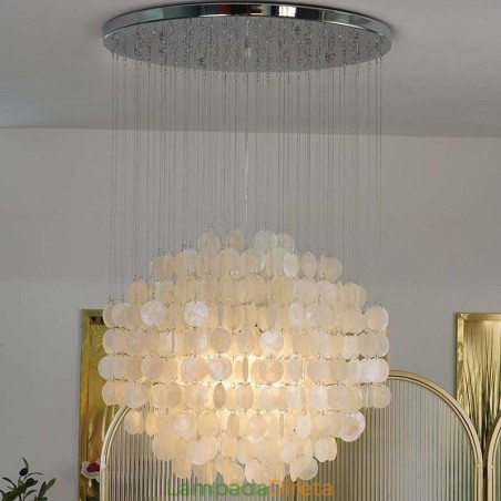 Luminária pendente moderna de concha, iluminação de teto suspensa contemporânea, sala de jantar Luminária pendente moderna de concha, iluminação de teto suspensa contemporânea, sala de jantar