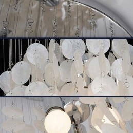 Luminária pendente moderna de concha, iluminação de teto suspensa contemporânea, sala de jantar