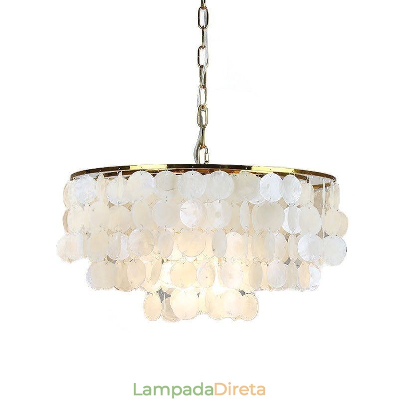 Luminária pendente de concha europeia