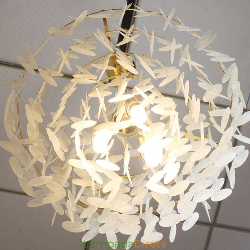 Luminária pendente de concha europeia