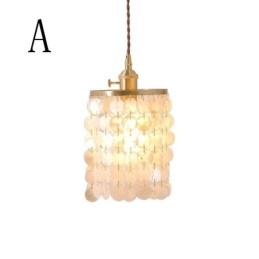 Lustre clássico moderno branco concha sombra pingente iluminação lâmpada teto