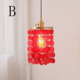 Lustre clássico moderno branco concha sombra pingente iluminação lâmpada teto