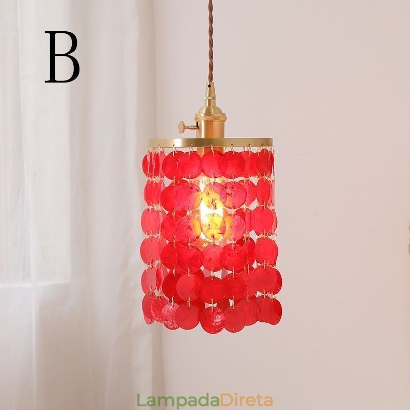 Lustre clássico moderno branco concha sombra pingente iluminação lâmpada teto